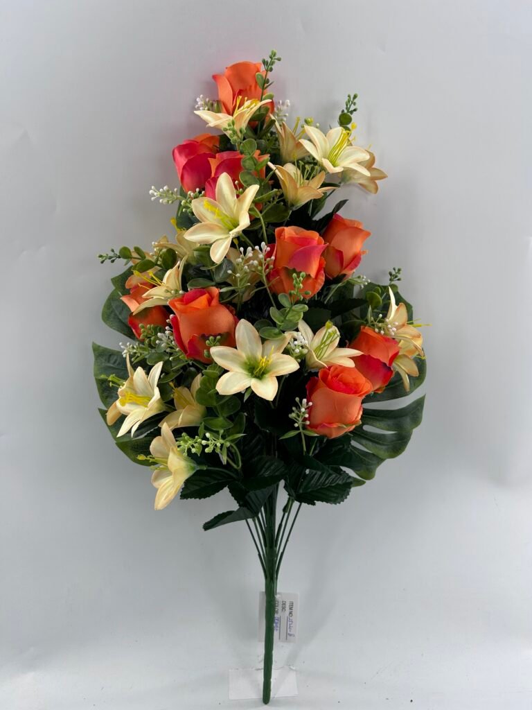 60cm Artificial Rose & Lily  Half x 18