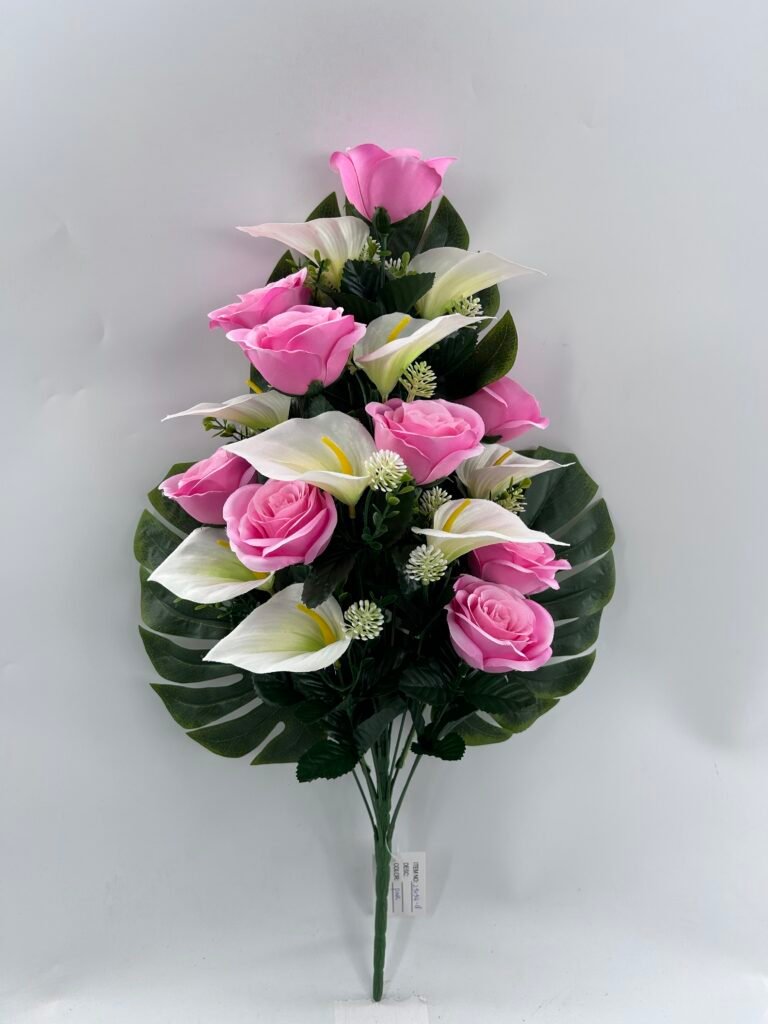 60cm Artificial Rose & Calla Lily Mixed Half x 18