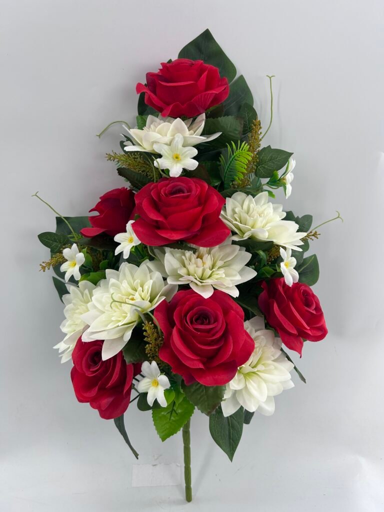 60cm Artificial Rose & Dahlia half  x 18
