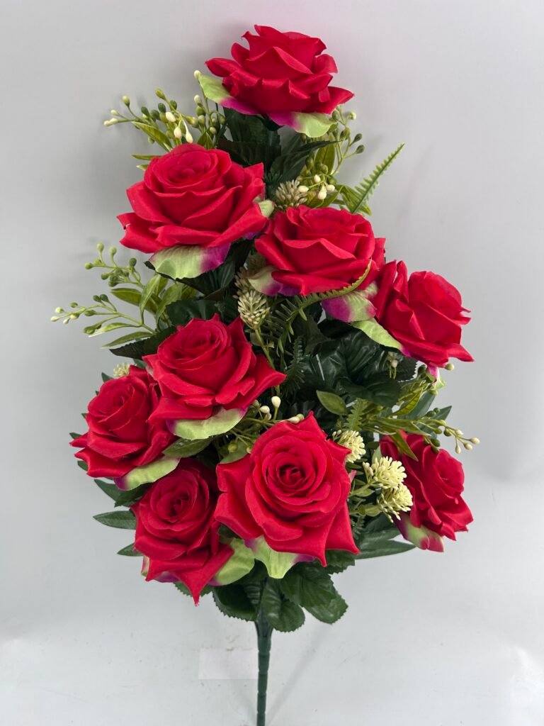 60cm Artificial Rose Bush x 18