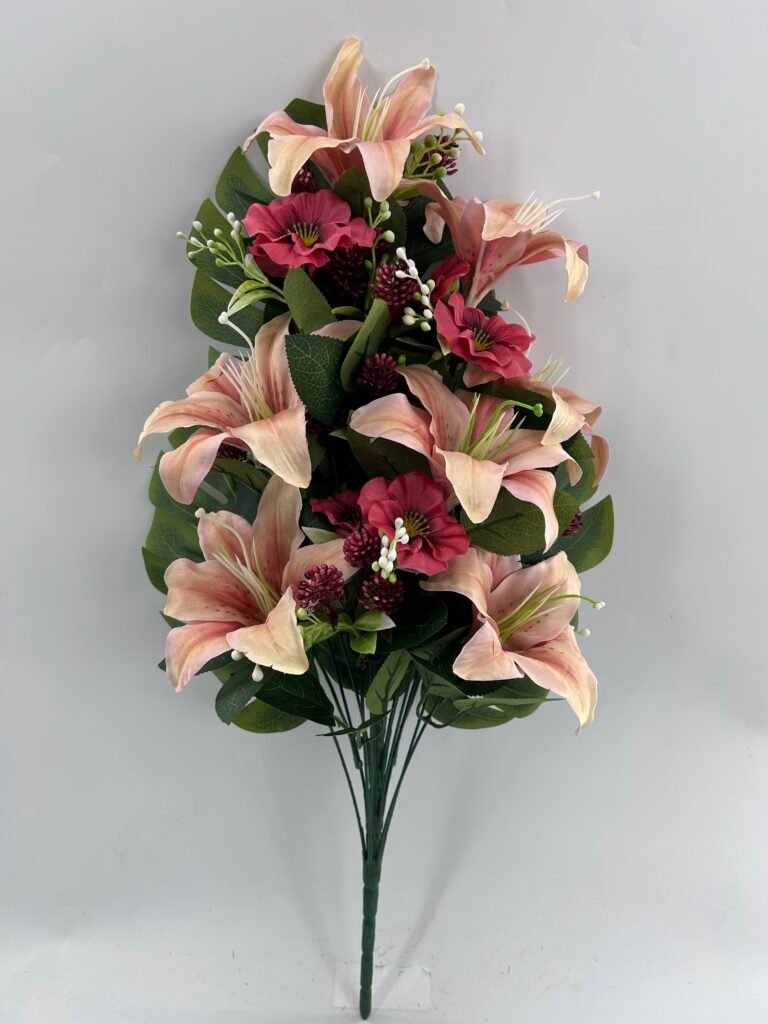 60cm Artificial Tiger Lily & Petunia Half x 18