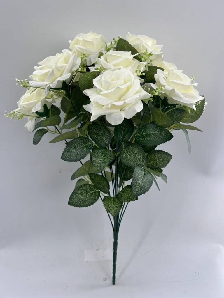 60cm Artificial Rose Bush x 12