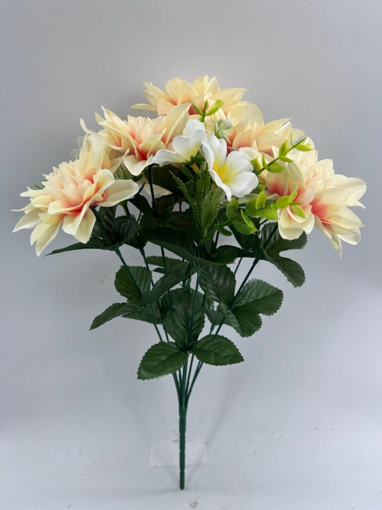 45cm Artificial Dahlia Bush x 9